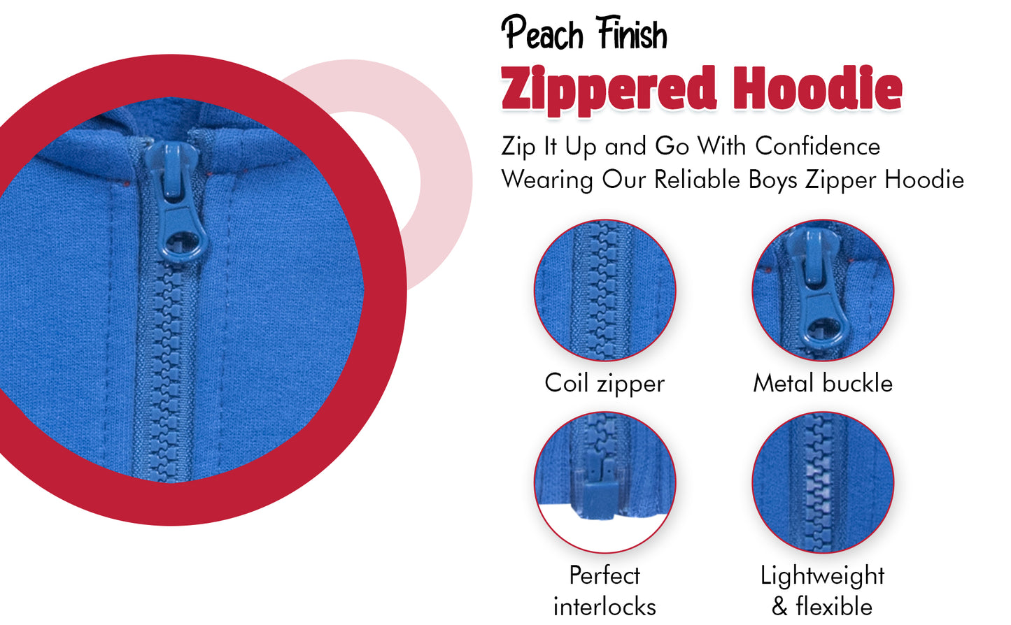 Boys Athletic Cotton Zipper Hoodie - Olive Green