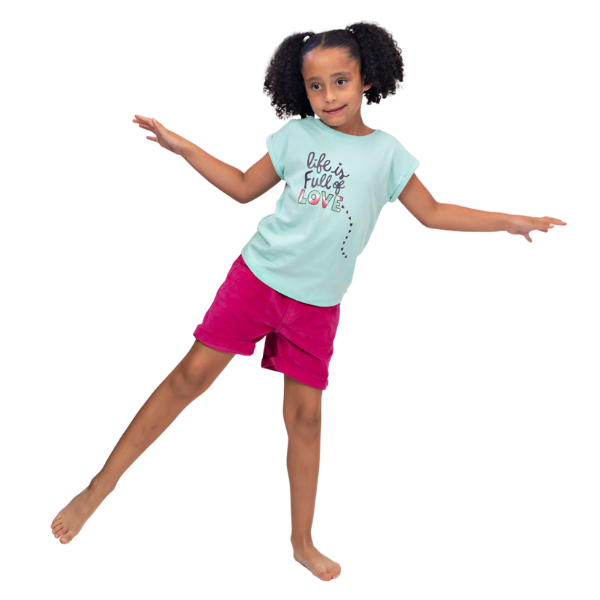 Girls Corduroy Cuffed Shorts - Hot Pink