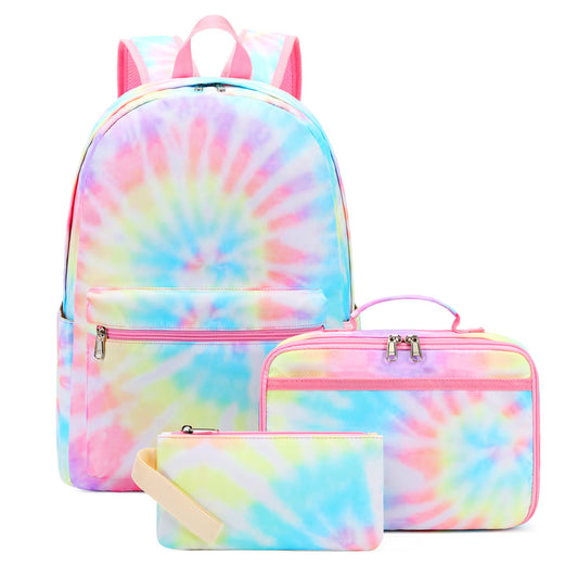 Girls Prem. Back Pck/Gym Bag Set(Pink Spiral Tie Dye)
