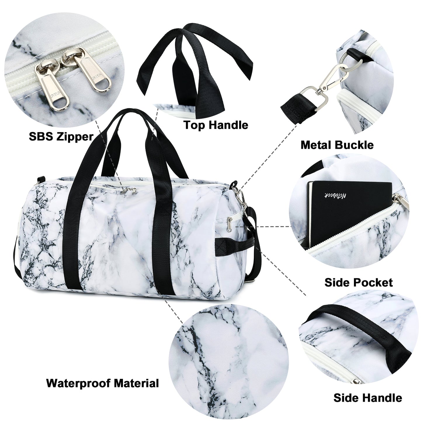 Girls Prem. Back Pck/Gym Bag Set(Marble)