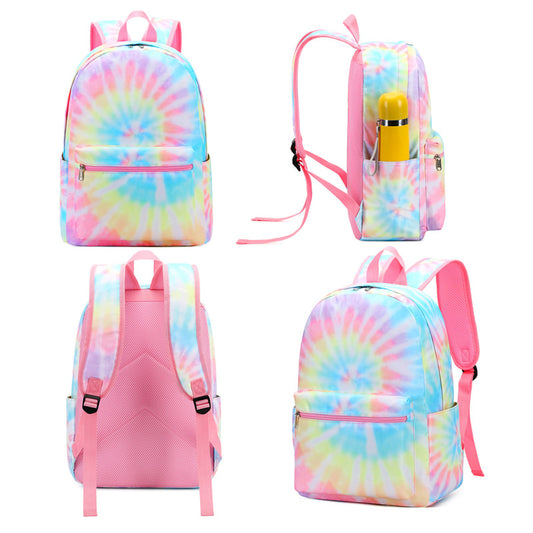 Girls Prem. Back Pck/Gym Bag Set(Pink Spiral Tie Dye)