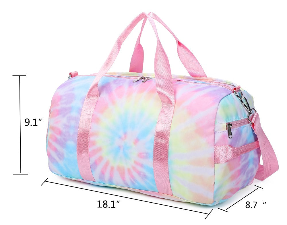 Girls Prem. Back Pck/Gym Bag Set(Pink Spiral Tie Dye)