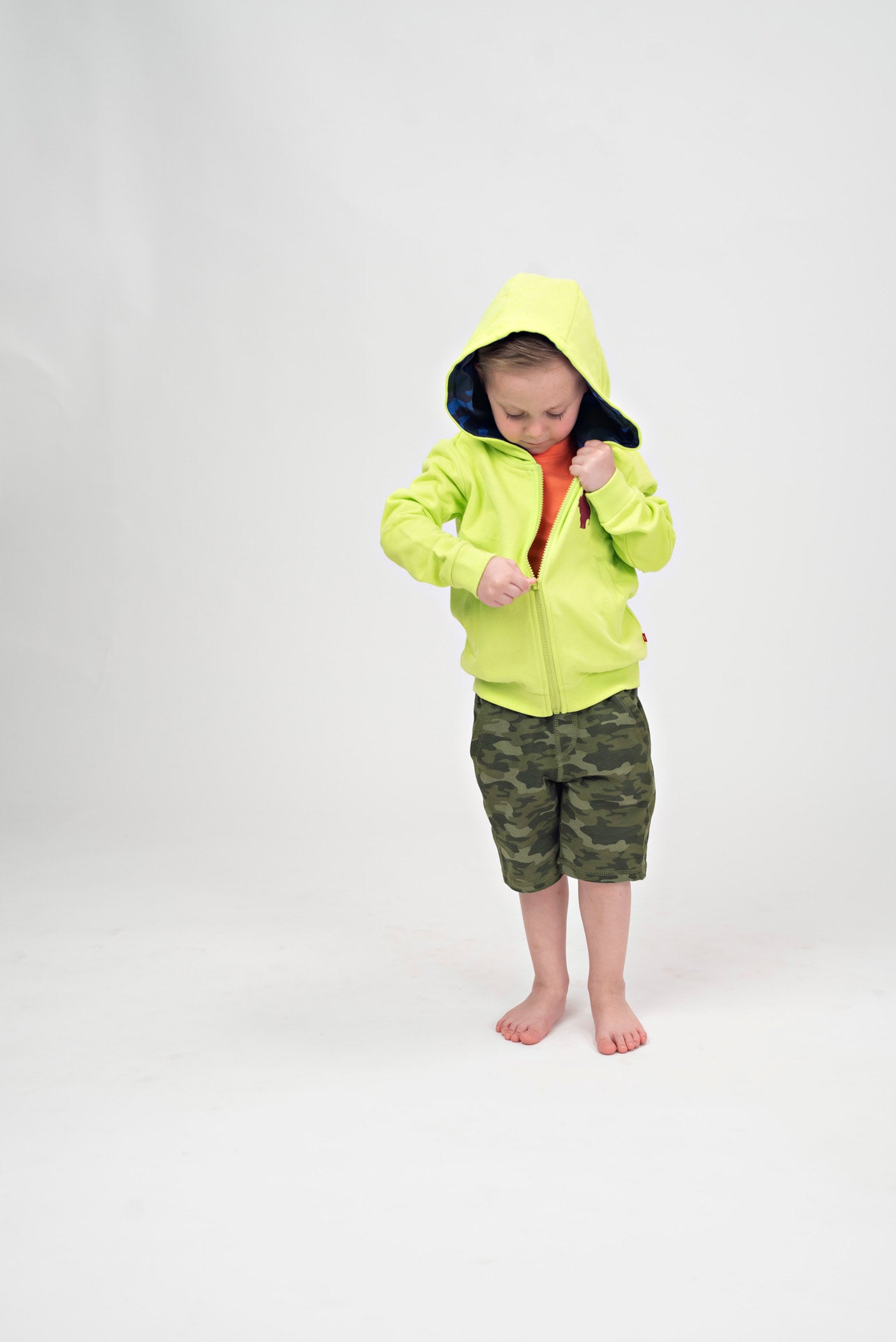 Boys Zipper Hoodie (Neon)