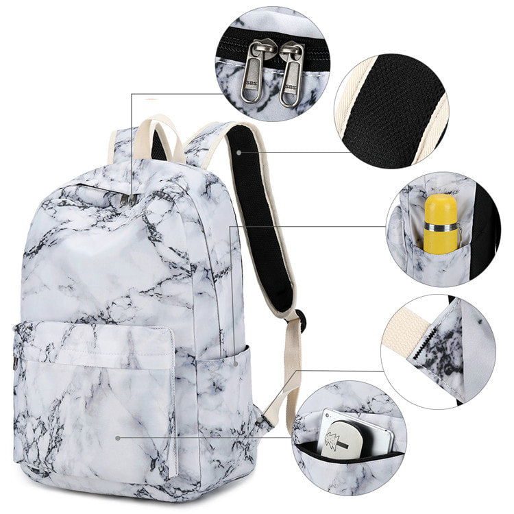 Girls Prem. Back Pck/Gym Bag Set(Marble)