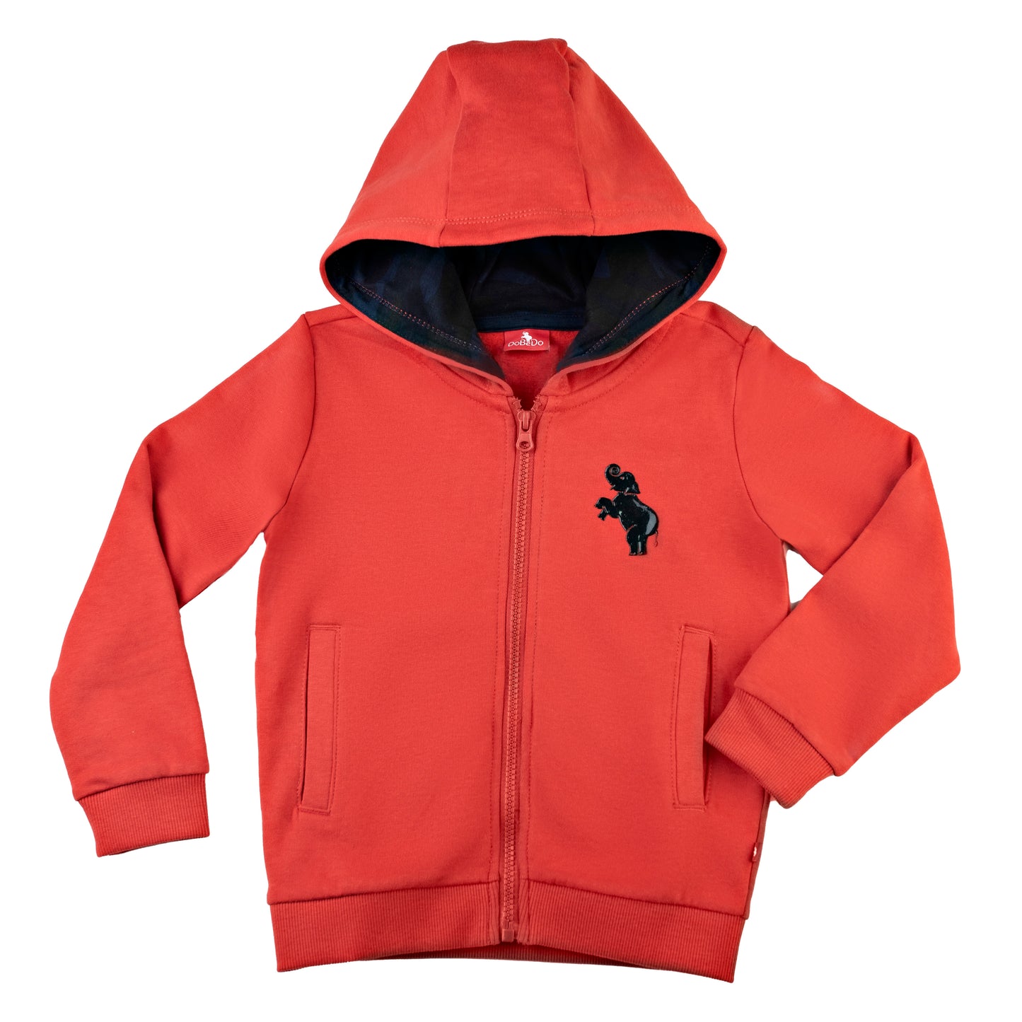 Boys Zipper Hoodie (Red Orange)
