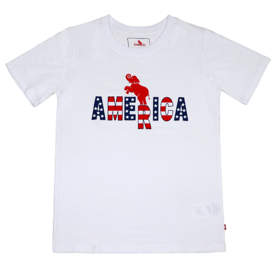 Boys Short Sleeve T-shirt - America with Elephant