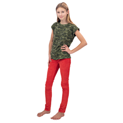 Girls Corduroy Pants - Red Orange