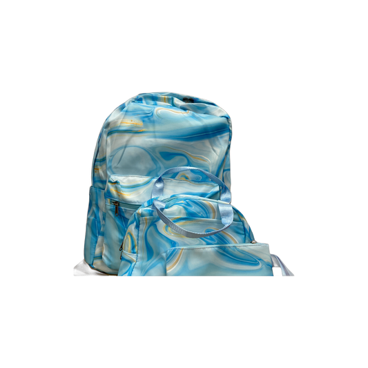 Girls Premium Backpack (Blue Marble)