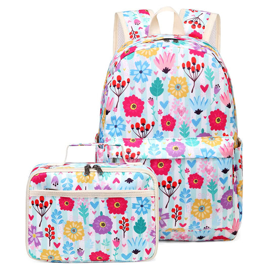 Girls Premium Backpack (White Flowers)